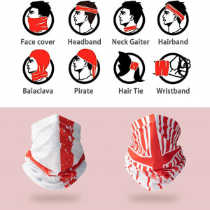 Set de 2 bandane HYSENM, poliester/spandex, alb/rosu