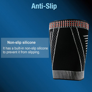 Set de 2 compresii pentru coapsa Goosom, textil, alb/negru, M