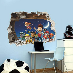 Set de 2 foi cu stickere Kibi, model Paw Patrol, vinil, multicolor, 65 x 43 cm / 70 x 43 cm