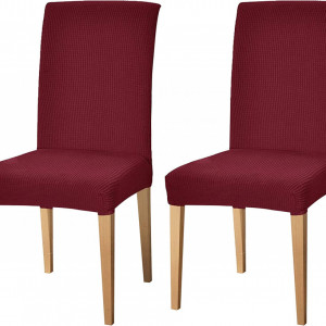 Set de 2 huse pentru scaune Subrtex, textil, rosu, 47 - 60 cm x 38 - 45 cm x 37 - 47 cm