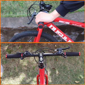 Set de 2 manere ergonomice pentru biciclete/ scutere PenuSpt, rosu/negru, spuma, 22,3 mm