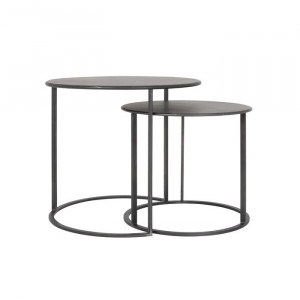 Set de 2 mese New City, metal, negre, 54 x 60 x 60 cm