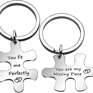 Set de 2 pandative pentru prieteni Angelra, otel inoxidabil, argintiu, 2,5 cm / 3 cm