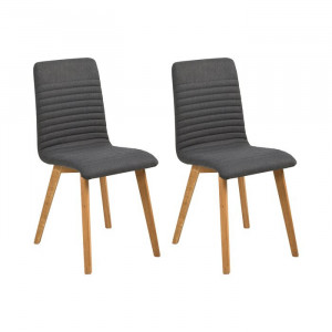 Set de 2 scaune Hanna, lemn, antracit, 90 x 42 x 43 cm