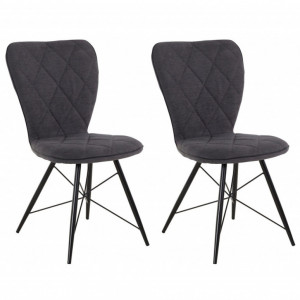 Set de 2 scaune Viola, metal/poliester, antracit, 47x62x90 cm