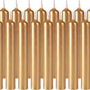 Set de 20 de lumanari Brubaker, ceara, auriu, 95 x 12,5 mm 1,5 ore