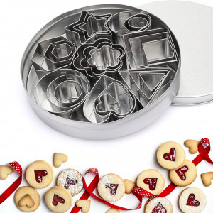 Set de 24 forme pentru prajituri Sinwind, otel inoxidabil, argintiu, 1,6 - 4, 4 cm