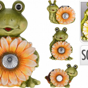 Set de 3 animalute de ceramica Karll floarea soarelui cu lumina solara
