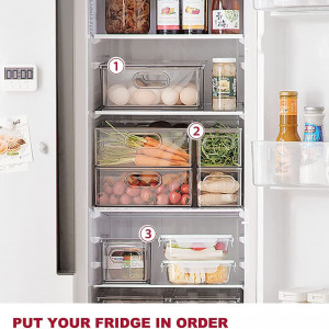 Set de 3 organizatoare pentru frigider Greentainer, plastic, transparent