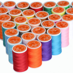 Set de 30 bobine de ata pentru cusut WENSUIJIA, poliester, multicolor, 200 m