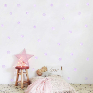 Set de 36 stickere pentru perete SOOOEC, PVC, violet, 6 x 6 cm