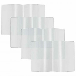 Set de 4 coperte pentru pasaport/carnet Bamboorilla, PVC, transparent, 90 x 130 mm