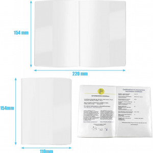 Set de 4 coperti pentru pasaport/carnet Mizijia, PVC, transparent, 154 X 110 mm