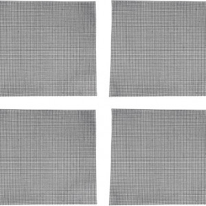 Set de 4 covorase pentru gratar Coairrwy, fibra de sticla, negru, 40 x 33 cm
