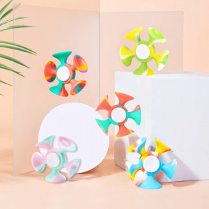 Set de 4 fidget spinner LLCHB, silicon, multicolor, 6,5 x 3 cm