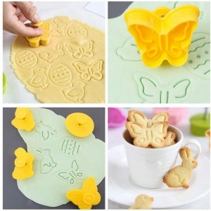 Set de 4 forme pentru prajituri Ding Yongliang, plastic, galben