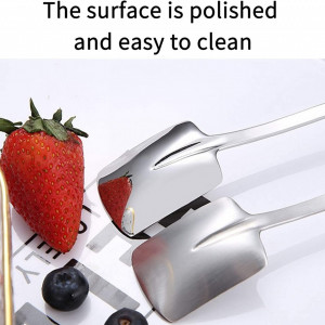 Set de 4 lingurite pentru fructe HEIGOO, otel inoxidabil, argintiu, 15,5 cm