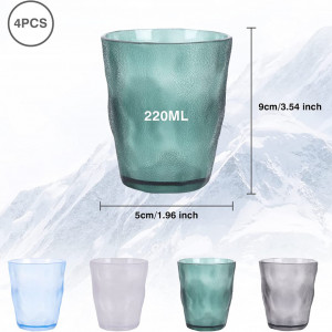 Set de 4 pahare Jodsen, acrilic, multicolor, 220 ml, 5 x 9 cm
