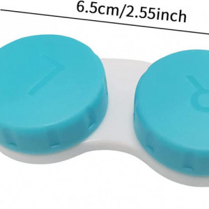 Set de 4 suporturi pentru lentile HEIGOO, galben/albastru, plastic, 6,5 x 2,5 x 1,2 cm