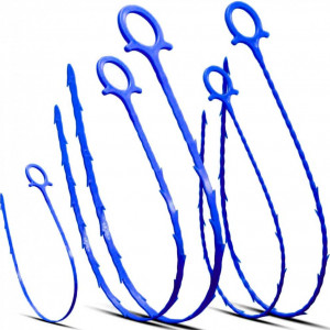 Set de 5 instrumente pentru curatarea tevilor MUSMU, plastic, albastru, 52/60 cm