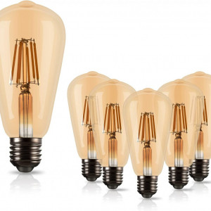 Set de 6 becuri E27 YOUTOB, LED 550LM, 6W, AC220-240V, 2700K