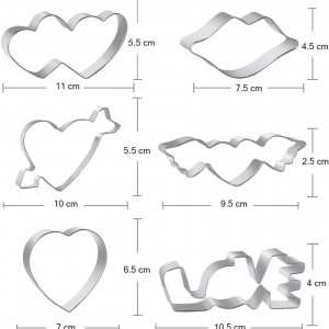 Set de 6 forme pentru prajituri Fostudork, otel inoxidabil, argintiu, 7 - 11 cm
