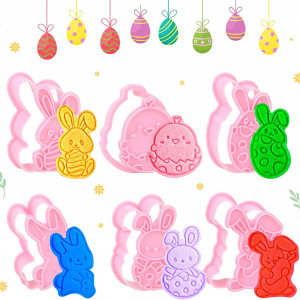 Set de 6 forme pentru prajituri GUBOOM, silicon/plastic, roz