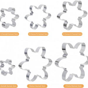 Set de 6 forme pentru prajituri Gwhole, otel inoxidabil, argintiu