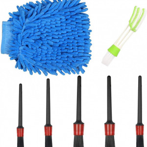Set de 7 perii pentru curatarea masinii LOPOTIN, multicolor