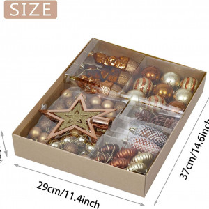 Set de 70 ornamente pentru brad Valery Madelyn, plastic, multicolor