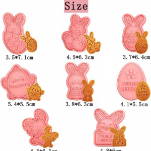 Set de 8 forme pentru prajituri de Paste MEZHEN, plastic, roz
