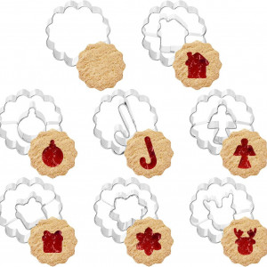 Set de 8 forme pentru prajituri GWHOLE, otel inoxidabil, argintiu, 6 cm
