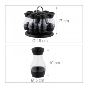 Set de 8 recipiente pentru condimente cu suport Symple Stuff, plastic, 17 x 19 x 19 cm
