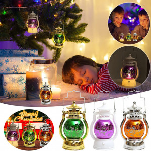Set de trei felinare de Craciun Heimanba, LED, multicolor, 12,5 x 7,5 cm
