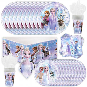 Set de vesela pentru petrecere Nesloonp, carton/textil, multicolor, 81 piese