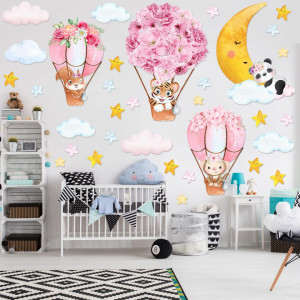 Set stickere de perete Bdecoll, vinil, model floral, multicolor