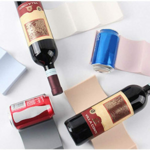 Suport pentru 4 sticle de vin Kisbeibi, polipropilena, alb, 29,3 x 9,8 cm