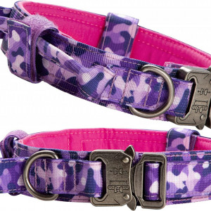 Zgarda pentru caine Amai Keto, nailon, violet/roz, marimea XL