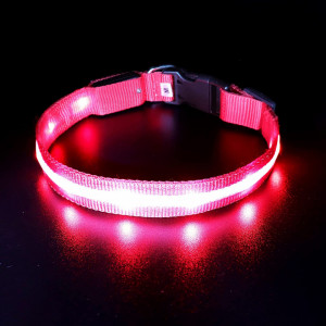 Zgarda pentru caine GOMYYARD, LED, nailon, negru/rosu, marimea XS