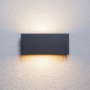 Aplica de perete pentru exterior Bente, aluminiu/plastic, gri grafit, 25 x 11 x 10,3 cmcm