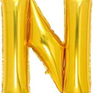 Balon aniversar Maxee, litera N, auriu, 40 cm