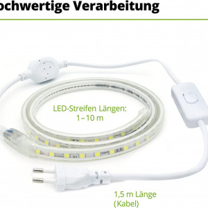 Banda LED Hageman, alb rece, 8 m