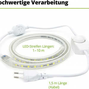 Banda LED Hageman, alb rece, 9 m