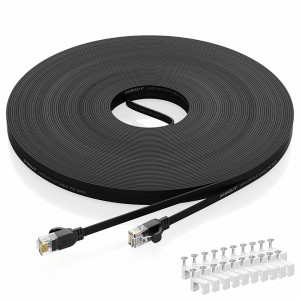 Cablu Ethernet Cat 6 SUNGUY, cupru/PVC, negru, 25 m