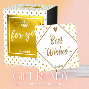 Cana termica cu mesaj personalizat Onebttl, otel inoxidabil, alb/roz, 11,5 x 8 cm