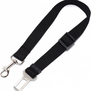 Centura de siguranta pentru caini HEIGOO, negru, nailon/metal, 42-70 cm