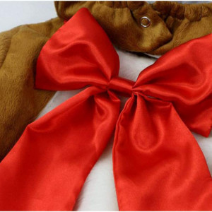 Costum de ren pentru copii Vine, poliester, maro/alb/rosu, 6-9 luni