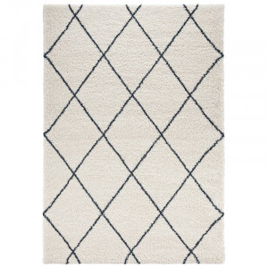 Covor Feel, polipropilena, crem/negru, 120 x 170 cm