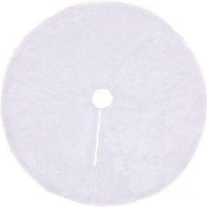 Covoras pentru bradul de Craciun BESTZY, alb, blana artificiala, 78 cm