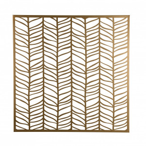 Decor de perete Theodore, metal, auriu, 80 x 80 cm